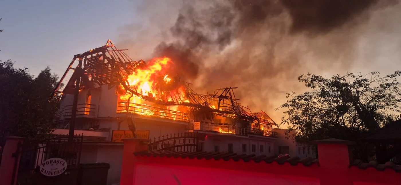 Pagubele produse de flăcări sunt uriașe FOTO: ISU Hunedoara