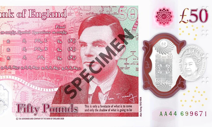 Banca Angliei, omagiu pentru matematicianul Alan Turing  jpeg