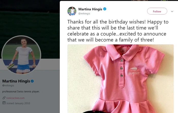 Martina Hingis a anunțat că va deveni mamă