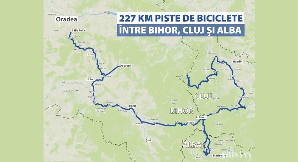 Cea mai lungă pistă de biciclete din România are finanțare: 224 de kilometri prin trei județe din Munții Apuseni