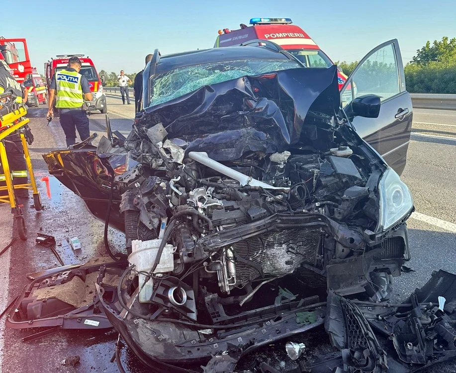Accident grav pe A1, la kilometrul 35. FOTO: ISU Giurgiu