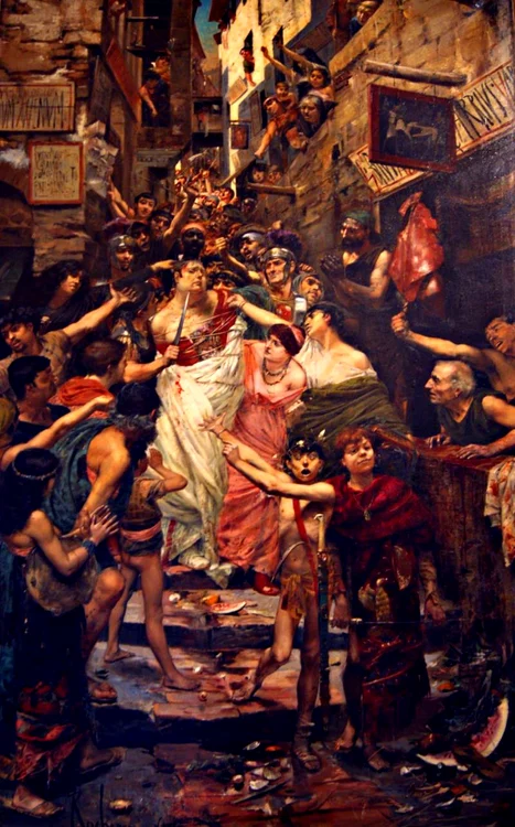 Rochegrosse Vitellius traîné dans les rues de Rome par la populace, 1883 jpg jpeg