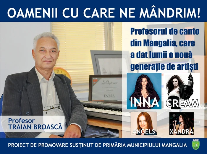 Traian Broască, profesorul de canto din Mangalia, celebrat pe panoul de onoare al oraşului