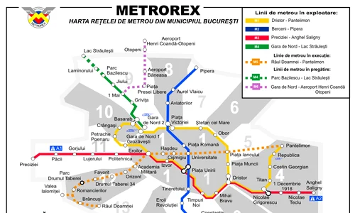 Pe harta Metrorex actuală apare Magistrala 5 de metrou, aflată în execuție, care inițial era planificată să ajungă până în Pantelimon jpeg