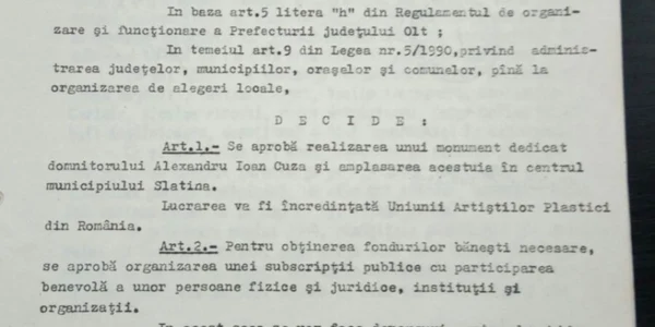 decizie statuia a.i.cuza