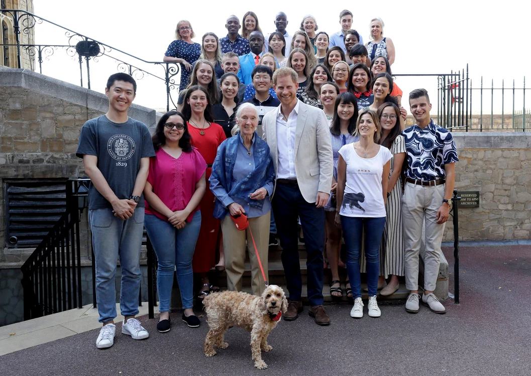 Prințul Harry alături de Dr Jane Goodall, Profimedia (2) jpg