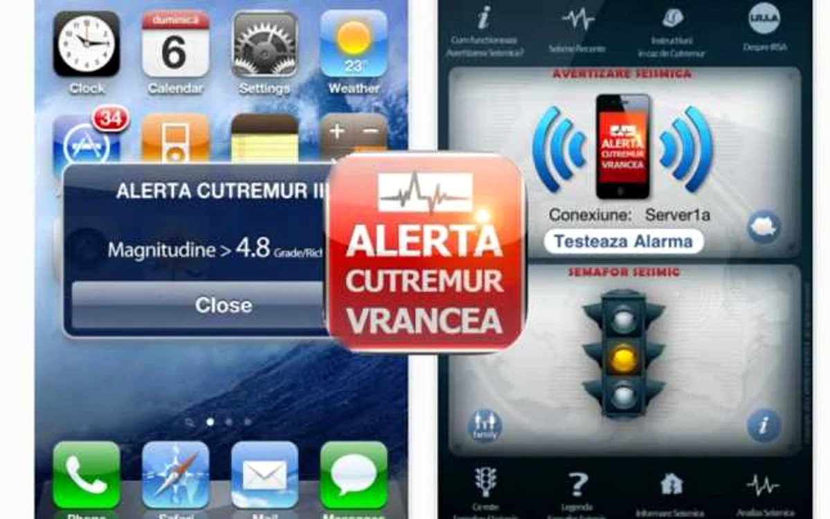 Când Vrancea se cutremură, afli pe iPhone. FOTO Adevărul (capturi din App Store)