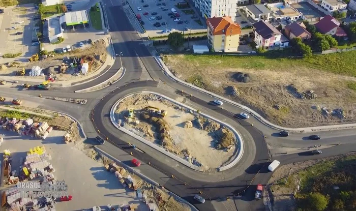Noul sens giratiul de la intrarea în Timişoara