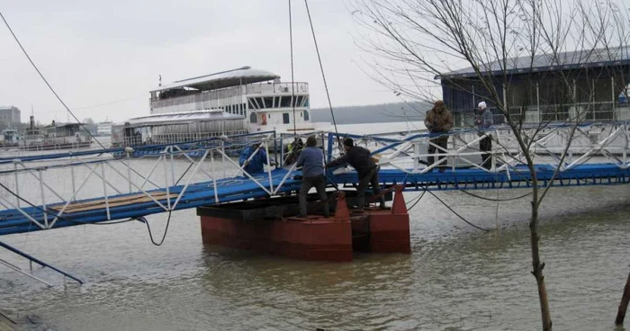 Agenţii economici iau măsuri pentru a nu fi nepregătiţi de noi creşteri ale fluviului, foto Dorin Udrea