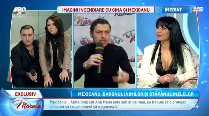 Fiul lui Mexicanu, Edy (centru) nu este de acord cu relaţia tatălui său cu Ana Maria (stânga)