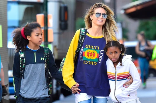 Heidi Klum has a glow of happiness as she takes her kids to day camp jpeg