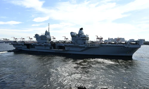 Nava-amiral a Marinei Regale Britanice, portavionul HMS Prince of Wales FOTO AFP