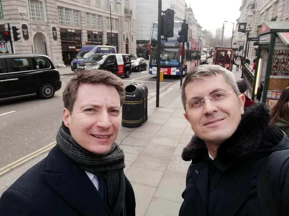Andrei Caramitru şi Dan Barna. FOTO Facebook Andrei Caramitru