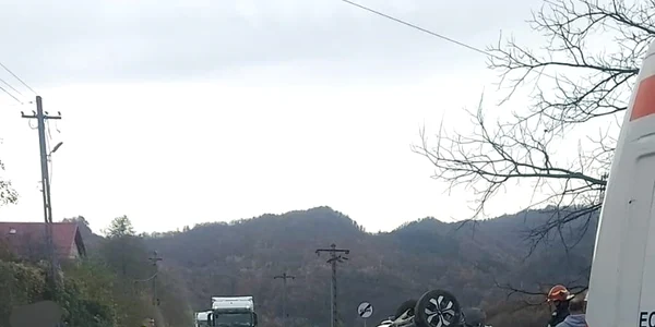 Accident rutier cu opt răniți pe Valea Oltului DN7 în zona Brezoi Vâlcea Foto IPJ Vâlcea