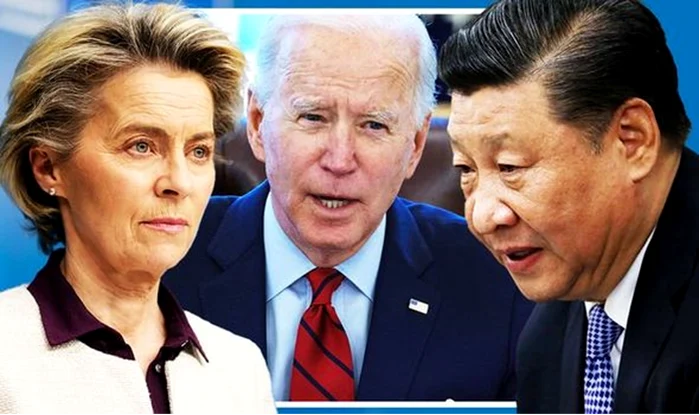 Președinta CE, Ursula von der Leyen, Președintele SUA, Joe Biden și Președintele Chinei, Xi Jinping