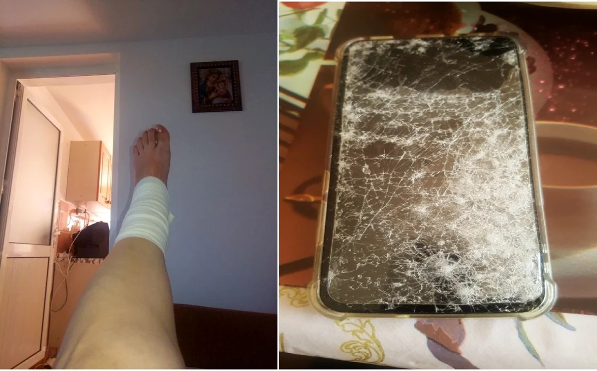 O femeie reclamă că a fost bătută în faţa unei secţii de votare şi i-au fost spate telefonul şi ochelarii, în Vâlcea Foto colaj Adevărul