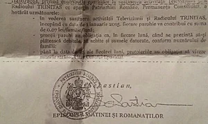 Documentul este o circulară a Episcopiei Slatinei și Romanaților către toate protoeriile din subordine (foto: striblea ro) jpeg