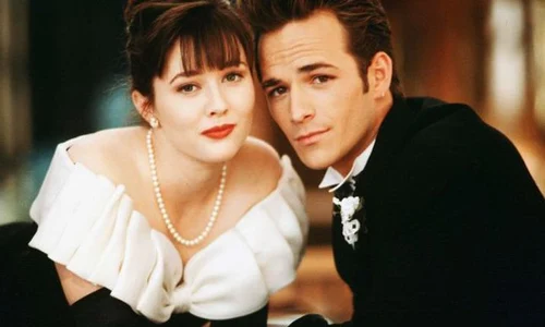 Shannen Doherty şi Luke Perry, în „Beverly Hills, 90210“ jpeg
