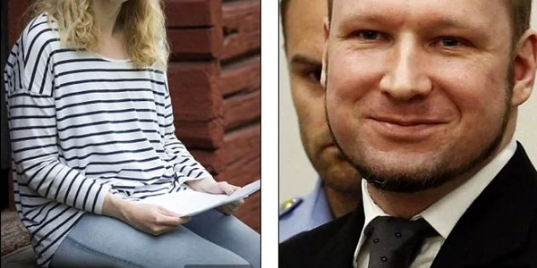 Anders Breivik şi iubita prin corespondenţă Madeleine FOTO Captura Daily Mail