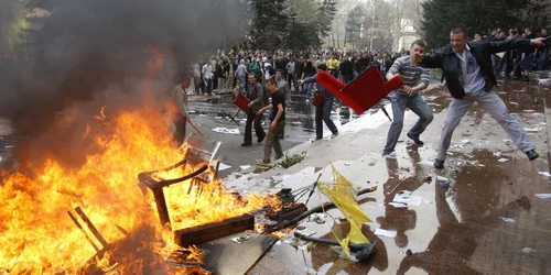 Imagini de la protestele din Chişinău din 7 aprilie 2009