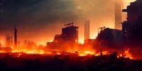 Zona de razboi - oras in flacari - imagine apocaliptica - dezastru nuclear FOTO Shutterstock 