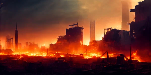 Zona de razboi - oras in flacari - imagine apocaliptica - dezastru nuclear FOTO Shutterstock 