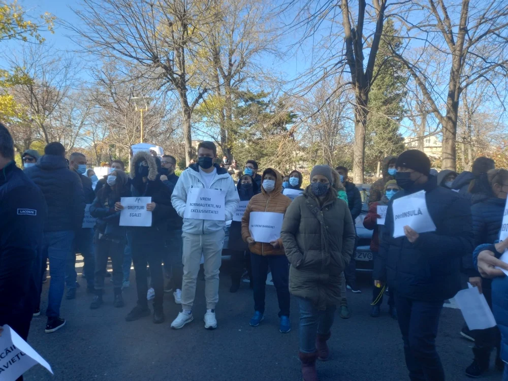 Protestul constănţenilor care locuiesc sau muncesc în zona istorică FOTO Mariana Iancu