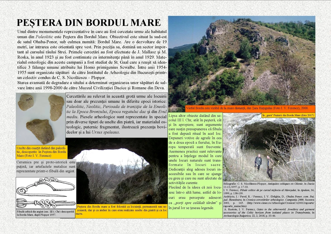 Peștera Bordul Mare. Foto: Muzeul Civilizației Dacice și Romane din Deva.