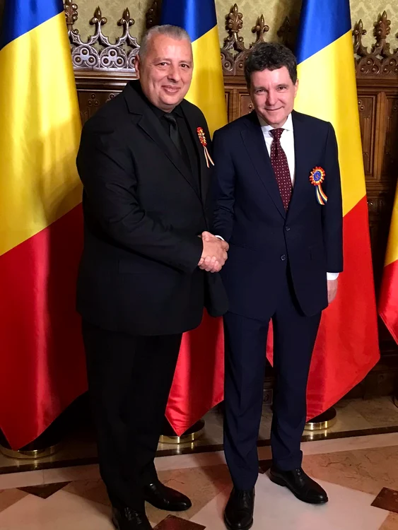 Ștefan Florescu, alături de președintele Nicușor Dan, la recepția de Ziua Națională. FOTO: Facebook