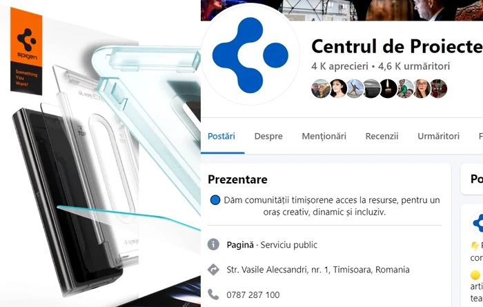 Sigla Centrului de Proiecte Timișoara seamănă izbitor cu a unui magazin online