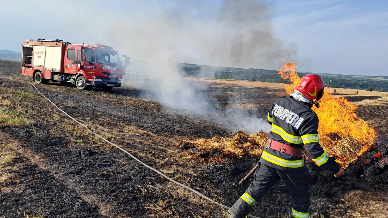 Zeci de hectare a fost pârjolite FOTO ISU Botoșani