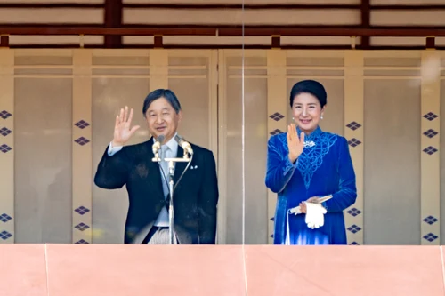 Împăratul Naruhito și Împărăteasa Masako la ziua lui Naruhito și a Japoniei. FOTO: Kunaicho, Agenția Imperială