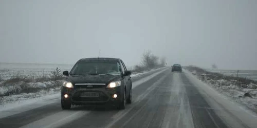 A nins în judeţul Constanţa. Zăpadă pe şosele