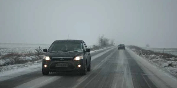 A nins în judeţul Constanţa. Zăpadă pe şosele
