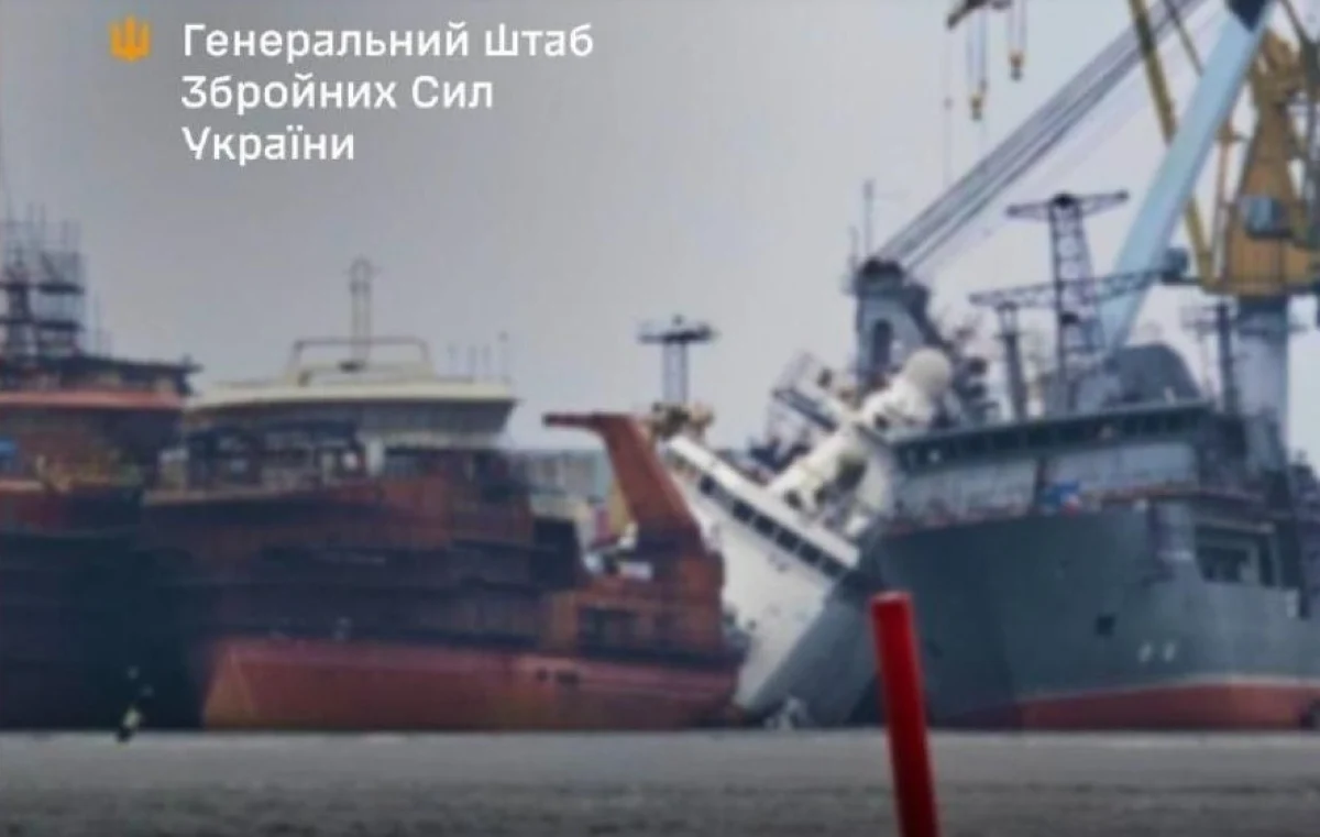 Dublă lovitură a Ucrainei în Marea Baltică: nava „Purga” folosit de Rusia în misiuni de patrulare a fost avariat, la fel şi portul Ust-Luga