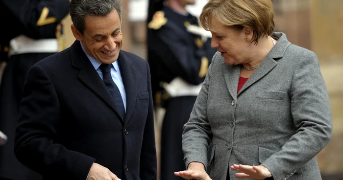 Nicolas Sarkozy şi Angela Merkel 