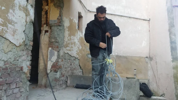 Lucrarea lui Vhils de la Timişoara FOTO Ştefan Both