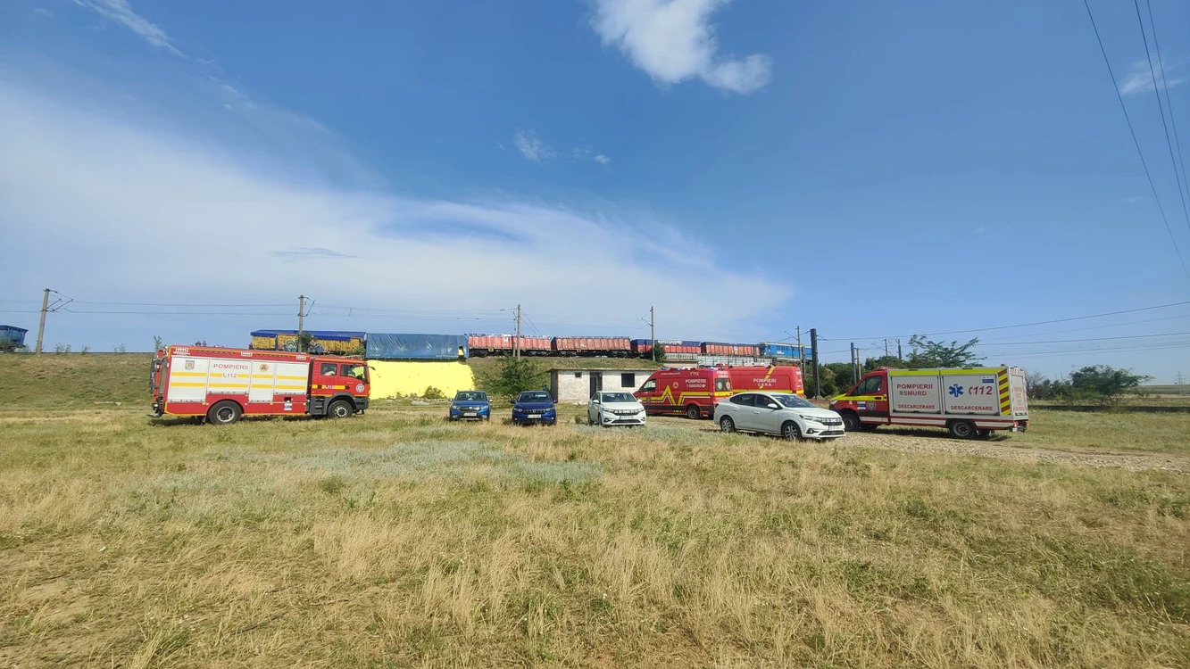 Mobilizare la locul accidentului. FOTO ISU Dobrogea