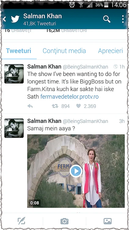 Postarea lui Salman  pe Internet i-a  crescut  popularitatea  iubitei sale