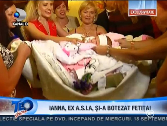 Ianna Novac şi-a botezat fetiţa (captură: Kanal D)