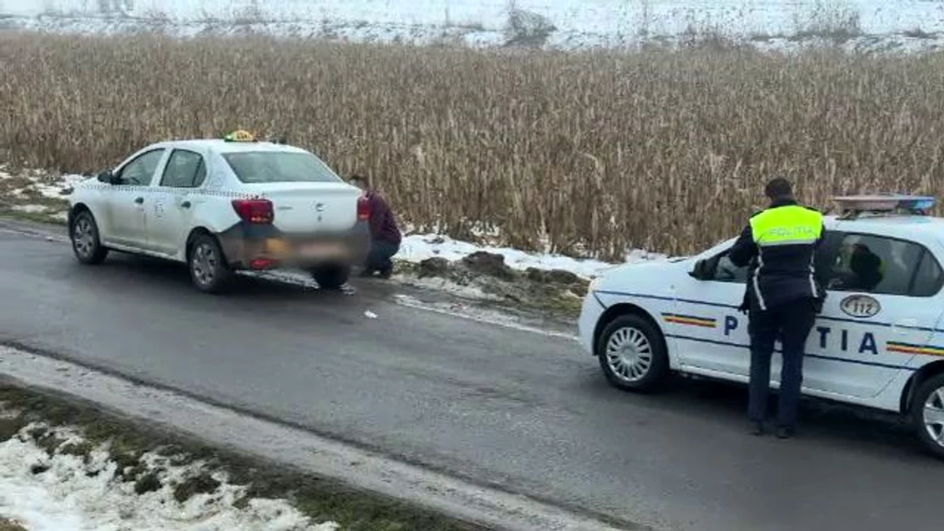 Taxiul al cărui șofer a fost înjunghiat de trei adolescenți în Mureș