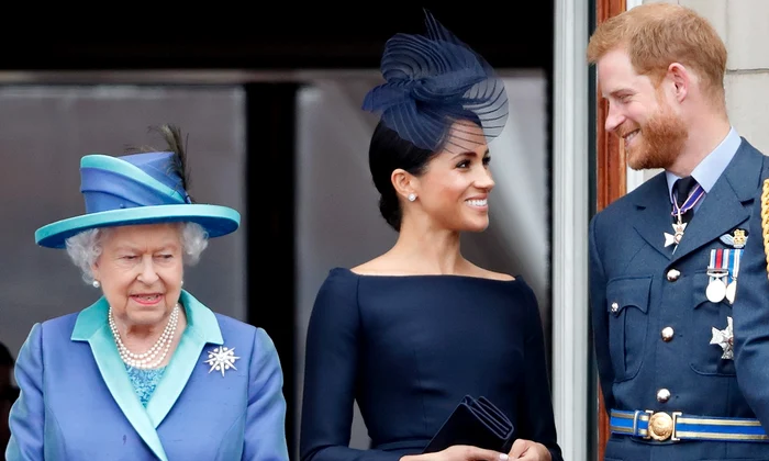 Regina Elisabeta a II a, Prințul Harry, Meghan Markle sursa Getty jpg