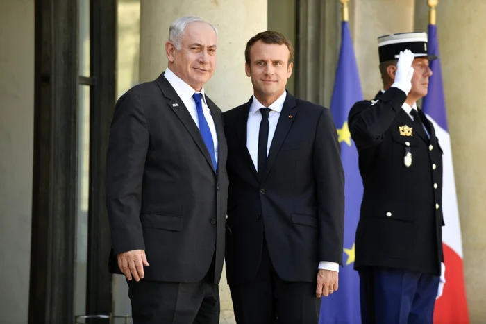 Benjamin Netanyahu şi Emmanuel Macron Foto: EPA