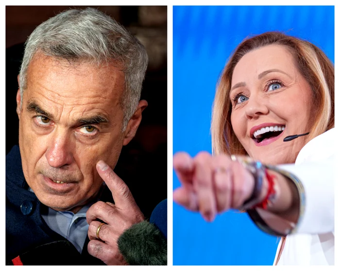 Călin Georgescu și Elena Lasconi.  Colaj foro Inquam Photos - Mediafax 