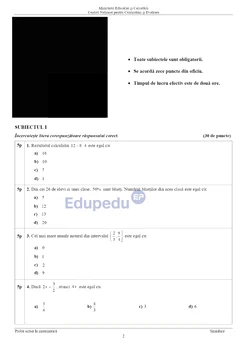 Subiecte simulare Matematică 1 Sursa Edupedu jpg