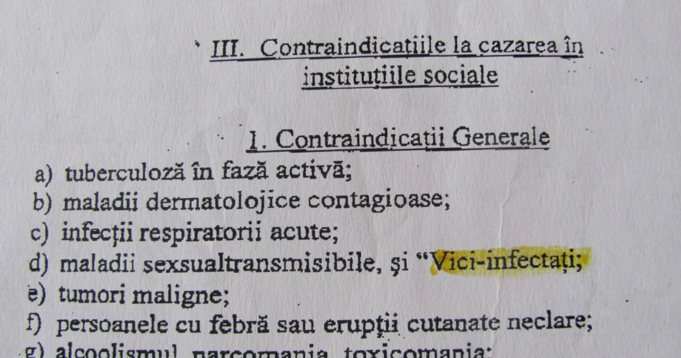 Extras din instrucţiunea Ministerului Muncii pentru instituţiile sociale
