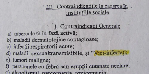 Extras din instrucţiunea Ministerului Muncii pentru instituţiile sociale