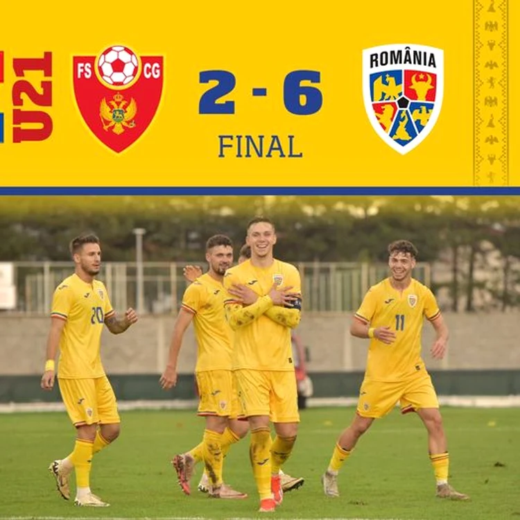 România a învins Muntenegru cu 6-2. FOTO Facebook Echipa națională de fotbal a României 