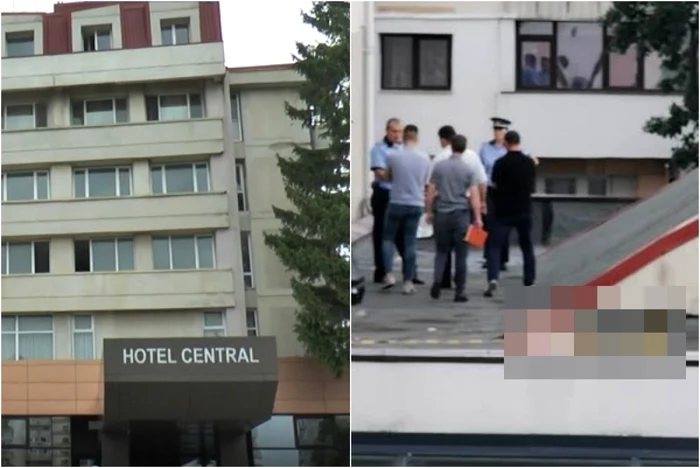 Bărbatul s-a aruncat de la etajul III al Hotelului Central din Paşcani FOTO newspascani.com