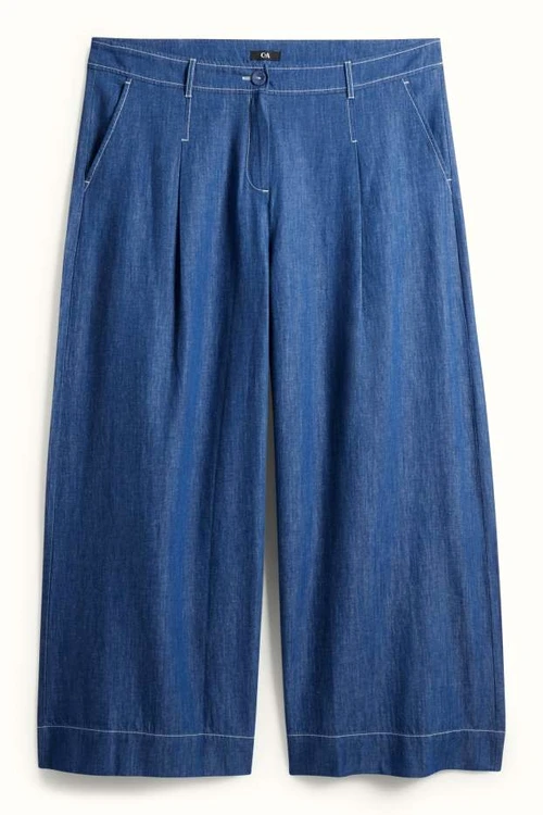 Pantaloni de stofă cu talie înaltă aspect de jeans, C&A, eans, 204,00 lei